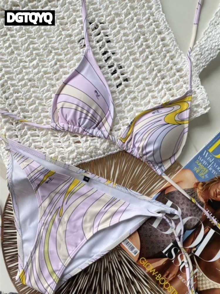 

Элитный дизайнерский женский купальник-бикини с эффектом пуш-ап для небольшой груди, брендовый пляжный купальник с принтом, скрывающий живот, утягивающий