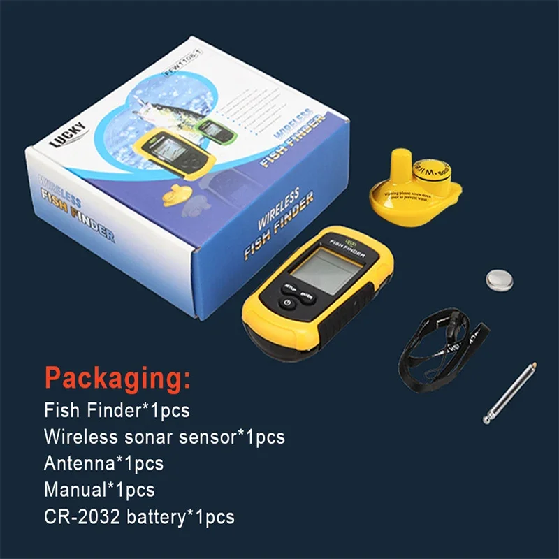 Imagem -06 - Lucky-fish Finder Portátil com Display Lcd Fish Finder Sonar sem Fio 120 Meter Range 40 Meter Profundidade Sensor Ffcw11081