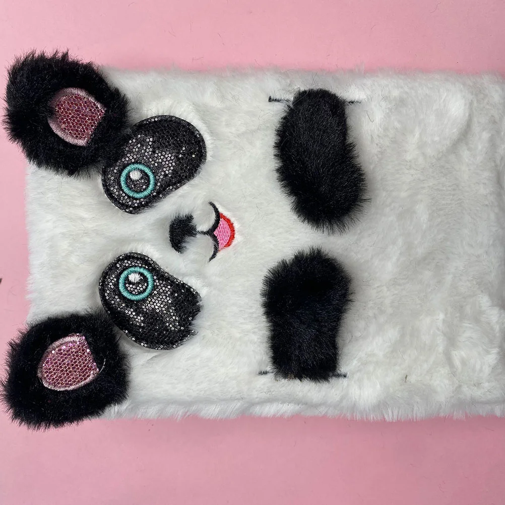 Pluche Pocketbook Schrijfblok Meisjes Notebook Speciale etui Studentenbenodigdheden Cartoon Luxe Panda