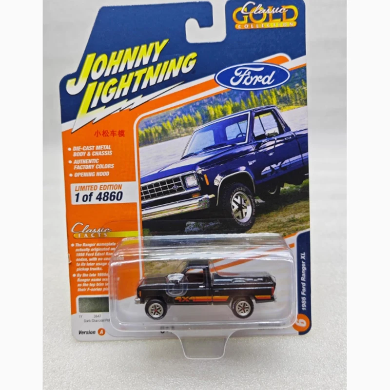 Diecast 1:64 Scale 1985 Ford Ranger XL Alloy Car Model Adult Children Collection Souvenir Display Ornaments Vehicle Toy Gift