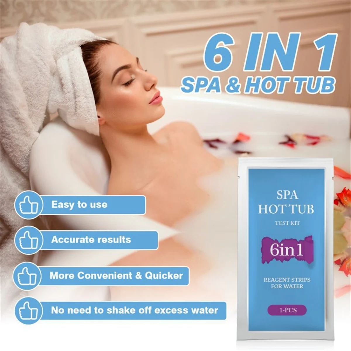 A79G 6 in 1 SPA 수질 테스트 키트 PH//GH/CYA// 수질 화학 테스트 염소 PH 측정기 (스파 및 온수 욕조용)