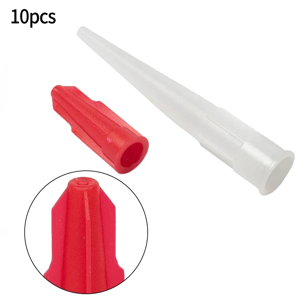 10Pcs Spare Silicone Nozzles Caulk Cap Lastic Glass Glue Nozzle Screw Cover For Silicone Caulking Pipe Construction Tools Part