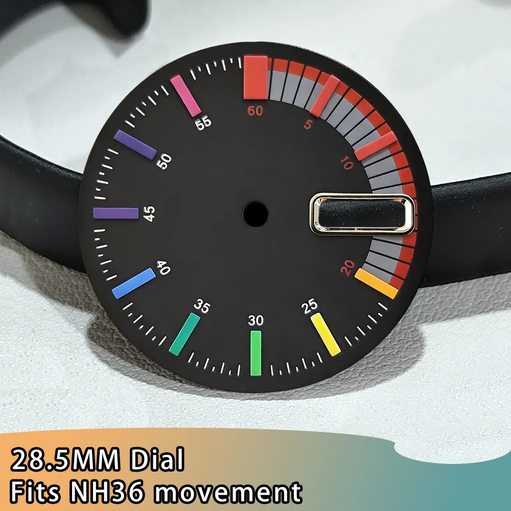 

28.5mm Dial NH36 Movement Luminous Dial With Double Calendar Watch Accessories NH36 Watch Dial ﻿Accessories Rainbow dial ﻿