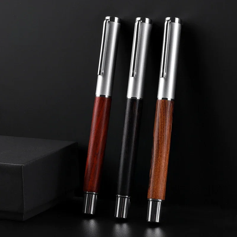 1 Set Luxury Metal Wood Ball Point Pen Refill and Box Combination Pens for Business Writing Office Stationery Gift