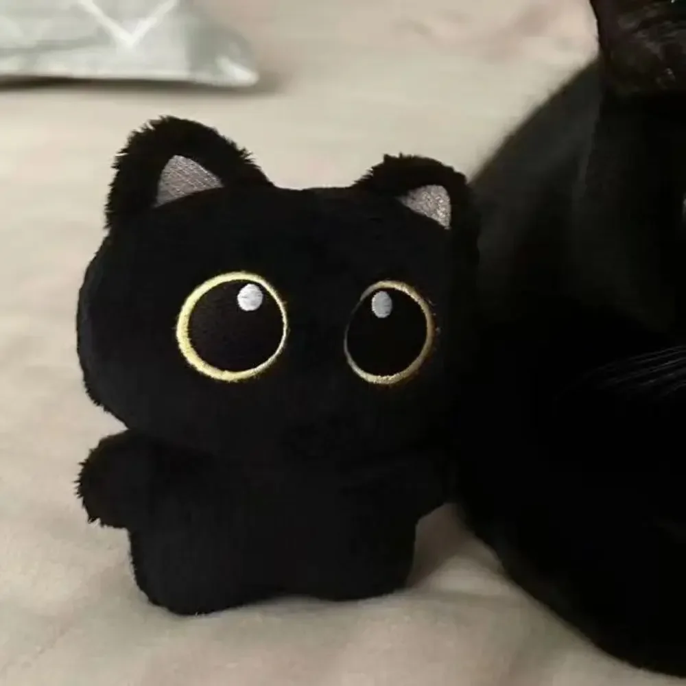 

Cute Plush Cat Doll Keyring Black Cartoon Dolls Pendant Gift Desktop Decorations Bag Charms