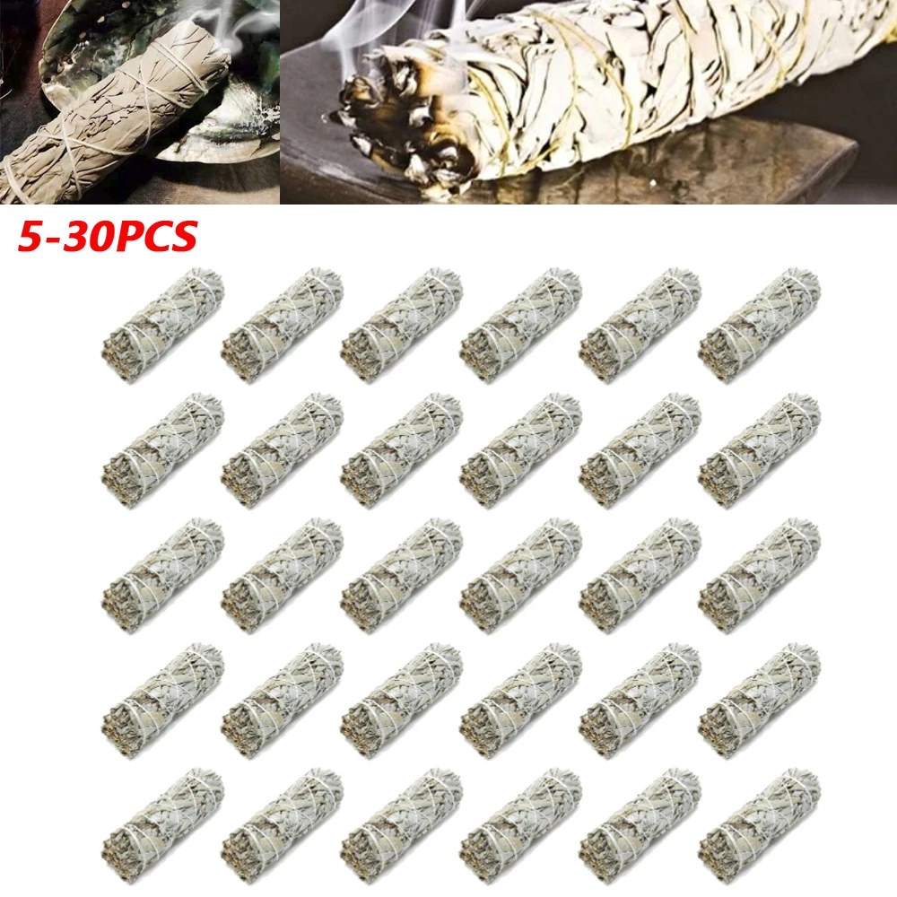 30PCS White Sage Bundle California Smudge Stick Wand for Spiritual Incense Sticks Burning Aromatherapy Energy Cleansing Bundles