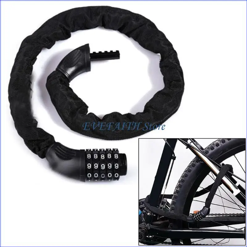 

124B Rustproof Motorcycle Lock Heavy Duty Bike Chain Lock Cycling Anti-theft Lock