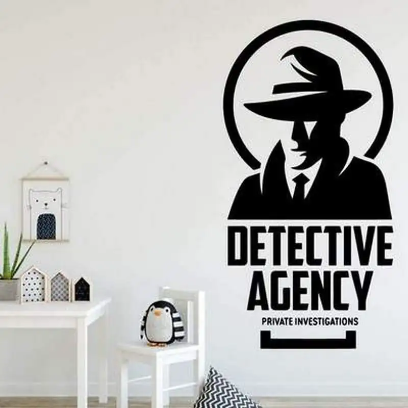 DETECTIVE AGENCY A  Wall Art Stickers Decal Decor Vinyl Poster  DIY Kids gift  removable