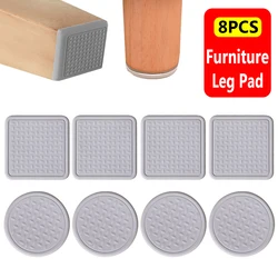 Coussretours de pied de meubles en silicone auto-adhésif, couvre-pieds de chaise muets, protecteur de sol, capuchons coordonnants pour pieds de table, canapé, 8 pièces