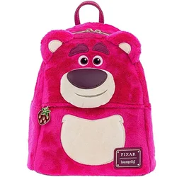 Loungefly Disney Toy Story Strawberry Bear Backpack Cute Plush Rose Red Ladies Casual Backpack Niespodzianka Prezenty urodzinowe dla dziewczynek