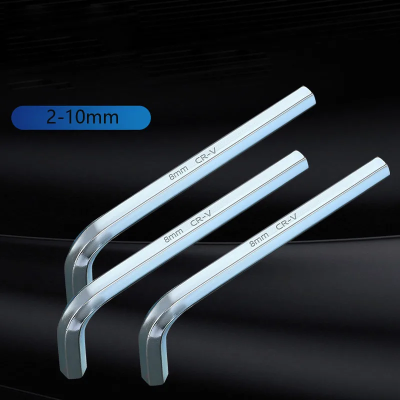 L Shaped Allen Wrench Key Galvanized Heat Treatment Anti-rust Flat Head Hex Allen Key 1.5mm 2mm 2.5mm 3mm 4mm 5mm 6mm Hand Tools