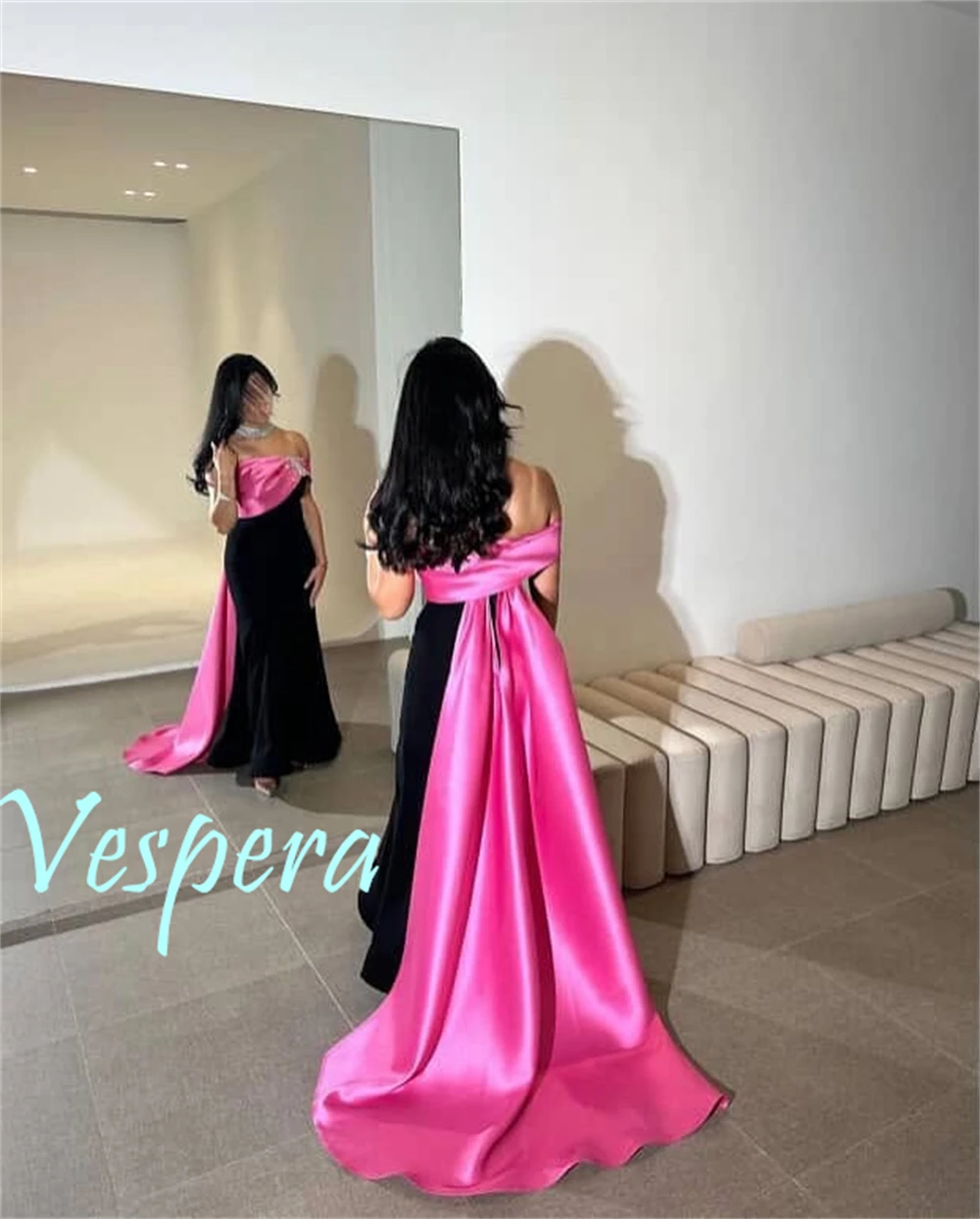 ที่กําหนดเอง Sparkly ซาตินชุดราตรีประณีตปิดไหล่ชุดราตรีอารมณ์ Court รถไฟ Vestido De Festa