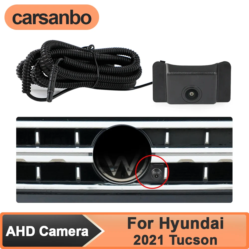

Carsanbo AHD 1080P Front View Camera for Hyundai 2021 Tucson Car Waterproof 150° Fisheye Night Vision Parking Monitoring System