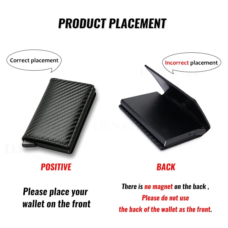 Slim Aluminum Credit Card Holder for Men, ID Credit Card Holder, Mini RFID Wallet, Estojo de cartão bancário pop up automático