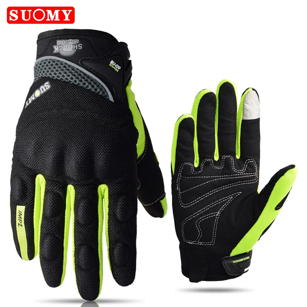 SUOMY Damen Lila Motorradhandschuhe Touchscreen Vollfinger Racing/Klettern/Radfahren/Reiten Sport Winddichte Motocross-Handschuhe