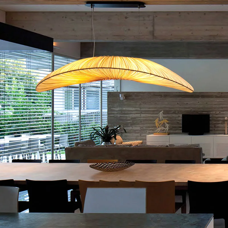 Sailboat fabric led pendant lamp Designer wabi sabi ceiling pendant lamp Dining Room Bedroom Home large bohemian pendant lamp