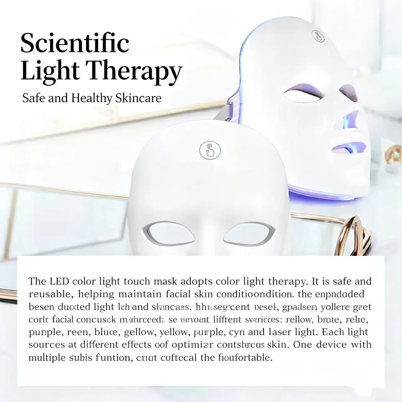 7-colour LED face and neck mask (listing 7506), view 3