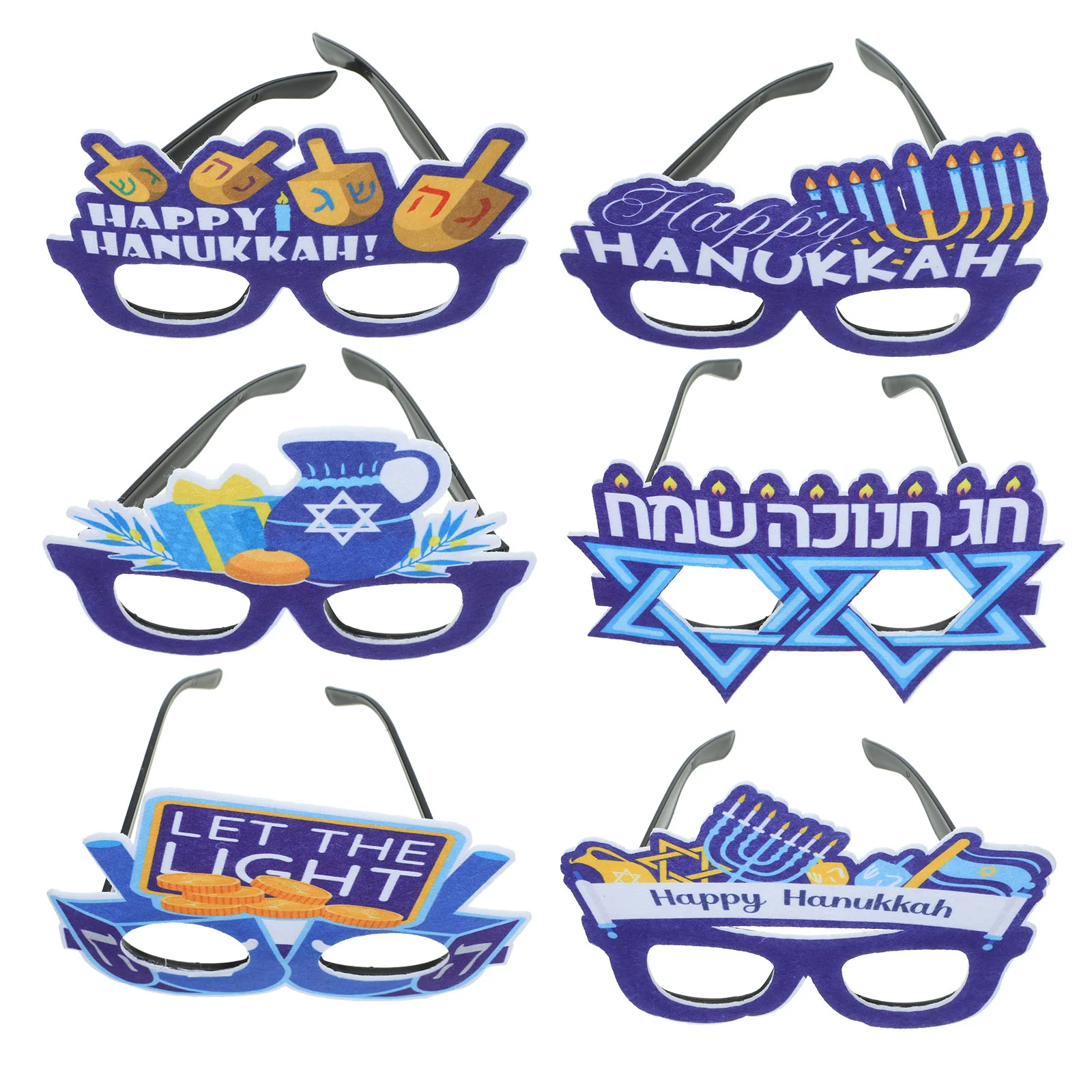 6 Pcs Clothing Hanukkah Glasses Holder Costumes Accessories Felt Party Supplies