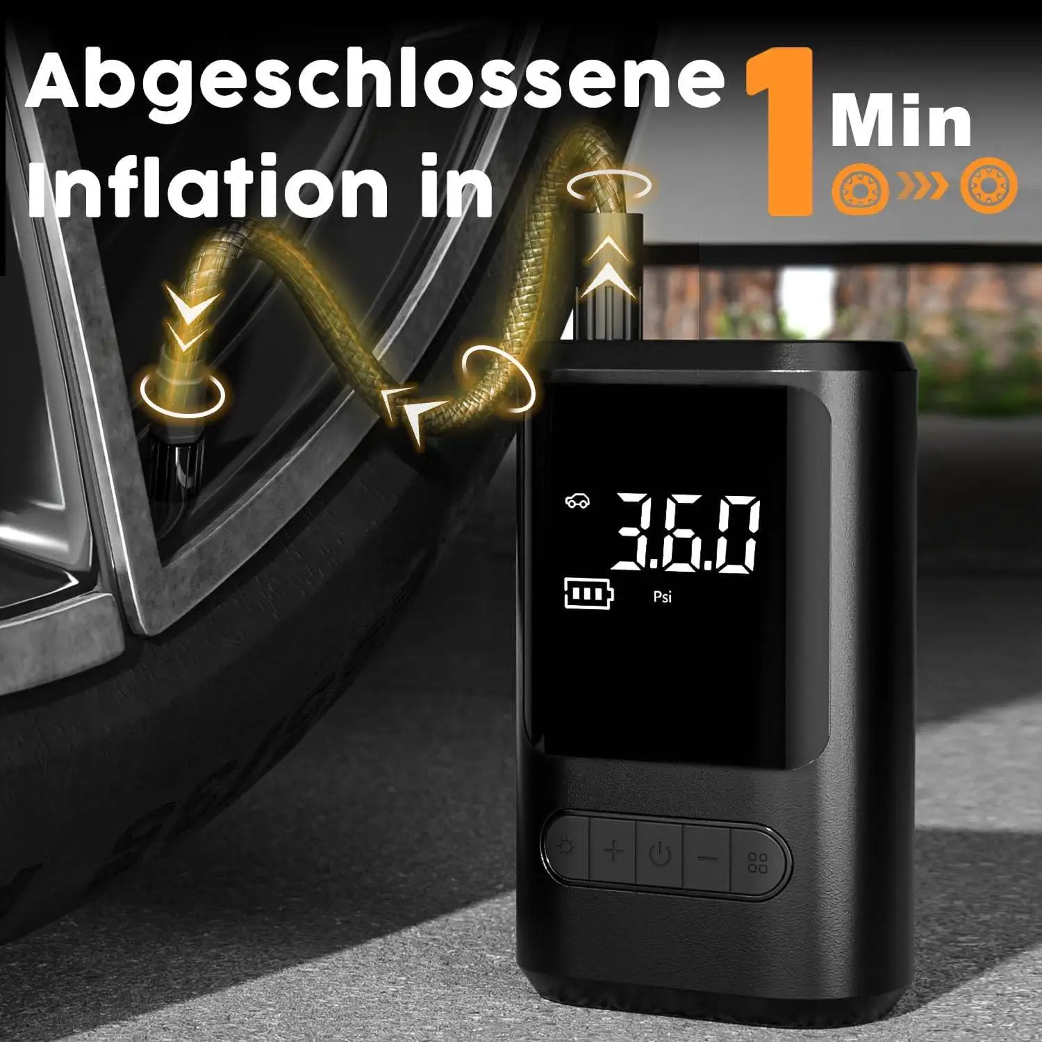 

Portable Electric Air Pump 150PSI Wireless Tire Inflator for Cars Motorcycles Bicycles and Balls with LED Digital Display