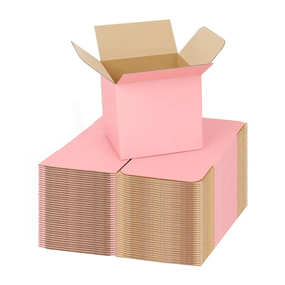 

Коробки для отправки товаров 6x6x6 розового цвета для малого бизнеса, 30 штук, гофрированный картон, маленькие коробки для упаковки и доставки