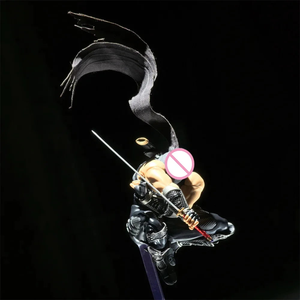Handmade 1/12 Scale Japanese Ninja Game Characters Mini Black Scarf Accessories For SHF Action Figures Body Model - view 6