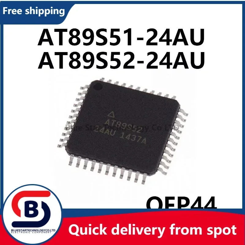 무료 배송 AT89S52-24AU AT89S52 89S52 AT89S51-24AU AT89S51 89S51 QFP44, 스팟 빠른 배송, 20 개/로트