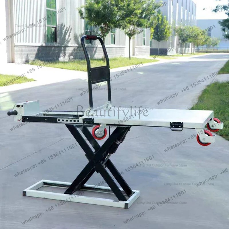 Modern Simple Hand Push Electric Hydraulic Lifting Portable Cart Handling Scissor Mobile Flat Cart Commercial Tool Мастера