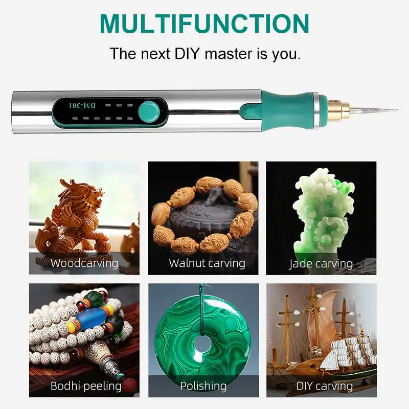 Electric Engraving Pen Charging Speed Adjustable Electric Grinder Mini Handheld Grinder For Jewelry Metal Glass