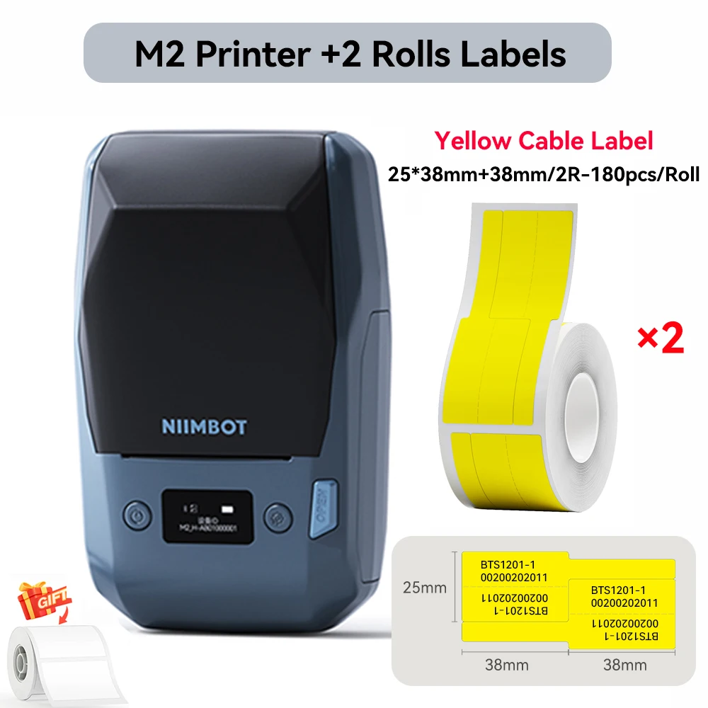 Niimbot M2 Thermische Transfer Labelprinter 300 DPI High Definition Draadloos 20-50 mm Printbreedte Label Maker Ondersteuning Telefoon/PC