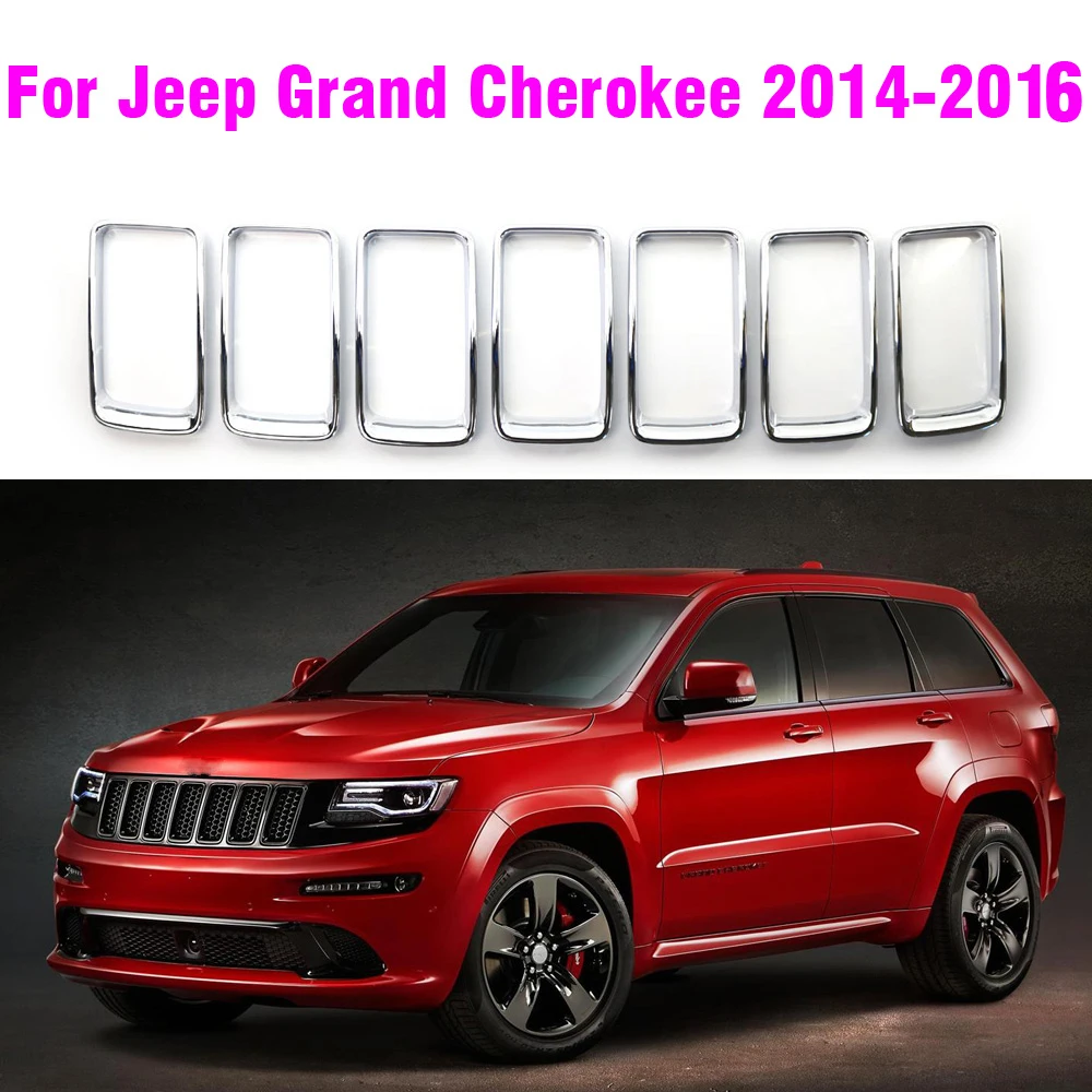 

Auto Grille Cover Radiator Grill Ring Inserts Frame For Jeep Grand Cherokee 2014-2016 Car Kit Black Parts