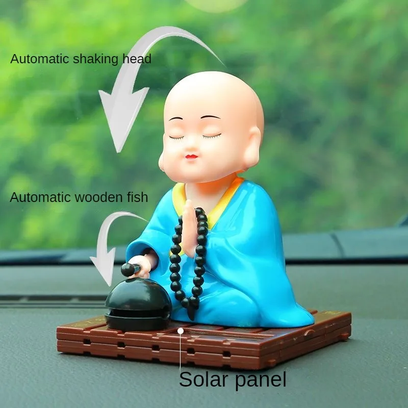 Car decoration solar monk creative decoration car decoration supplies auto parts