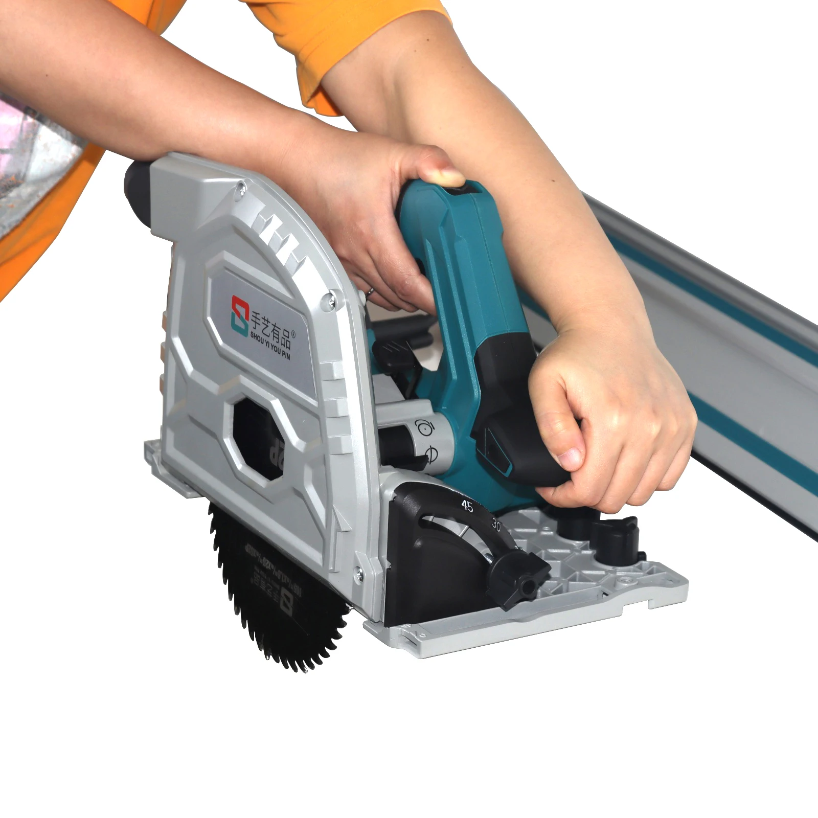 Sierra de riel multifunción de 1400W para corte de paneles de techo de placas de yeso, sin polvo, corte de riel, máquina cortadora de placas de yeso