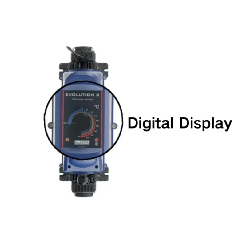 EVO 2 All-titanium Tube Swimming Pool Heater Digital Analogue LCD Liquid Crystal Display 4.5kw 6kw 9kw 12kw 15kw 18kw 24kw