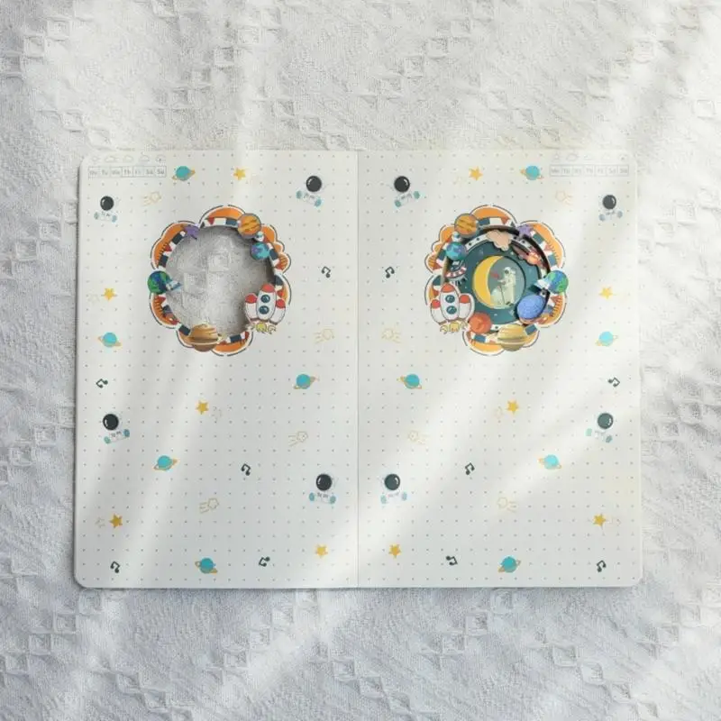 C90C Novelty Notebook สำหรับศิลปินนักศึกษา, Space Wonderland Notebook วารสาร 120 หน้าด่างสำหรับการเขียนภาพร่างการวาดภาพ