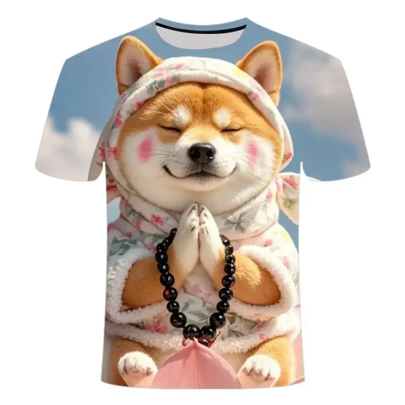 Dog emoji series 3D printed for boys and girls, a niche round-neck short-sleeved style T shirt Men Women's Shirts Kids Tshirt