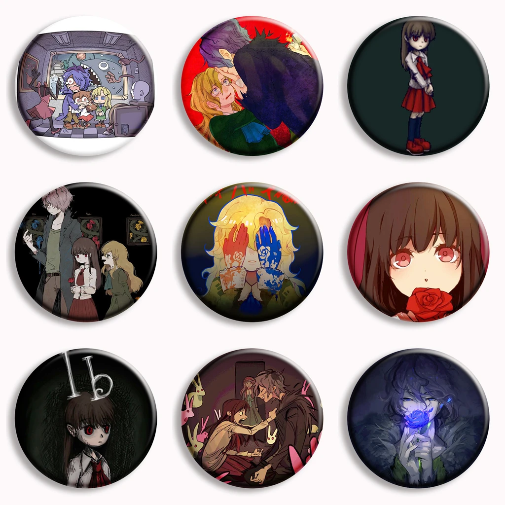 IB Horror Game Anime Soft Button Pin Mary And Garry Game Character Brooch Badge Bag Decor Accessories Gamer Collect Fans Gifts