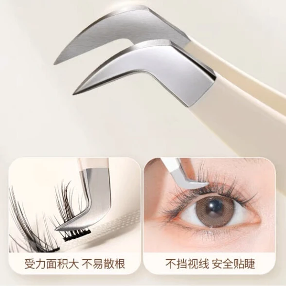 Pinzas de peine para pestañas, pinzas de extensión de pestañas profesionales antiestáticas no magnéticas de acero inoxidable, herramientas de maquillaje, 1 ud.