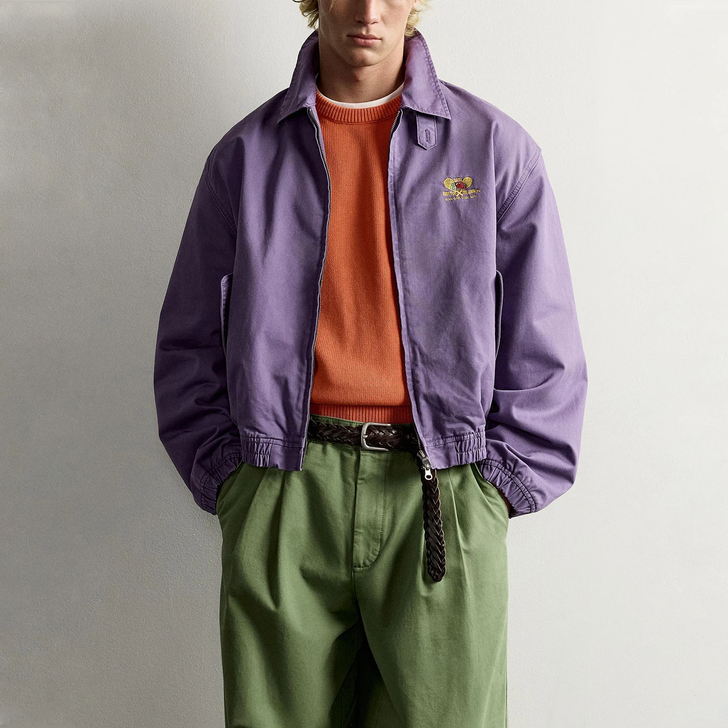 Men's Fashionable Long Sleeve Collared Jacket 2026 Autumn Collection Embroidered Outerwear Standard Fit Zadata Brand