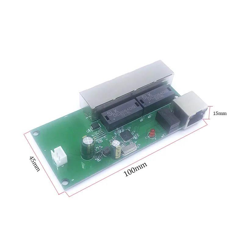 Ethernet-switch rápido com 5 portas, 10 / 100mbps rede, hub, placa de módulo PCB, para o desenvolvimento do sistema