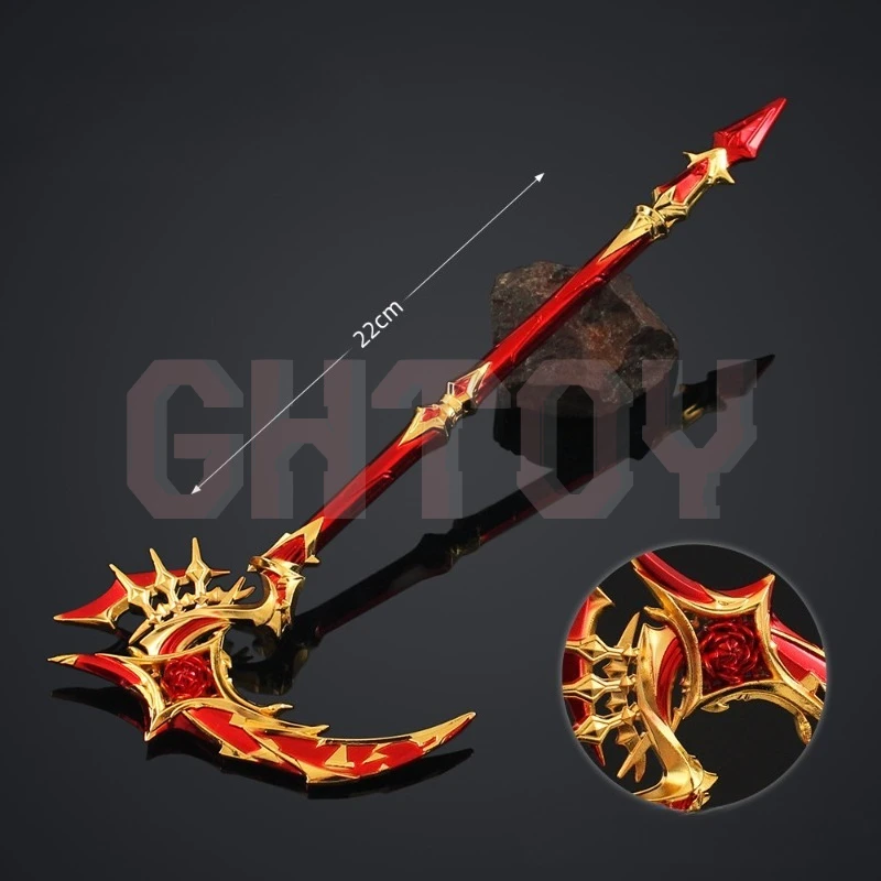 

22cm/8.66in Game for Peace Subway Escape Shadow Judgment Sickle Game Weapons Model Alloy Toy Collection Ornament Desktop Display