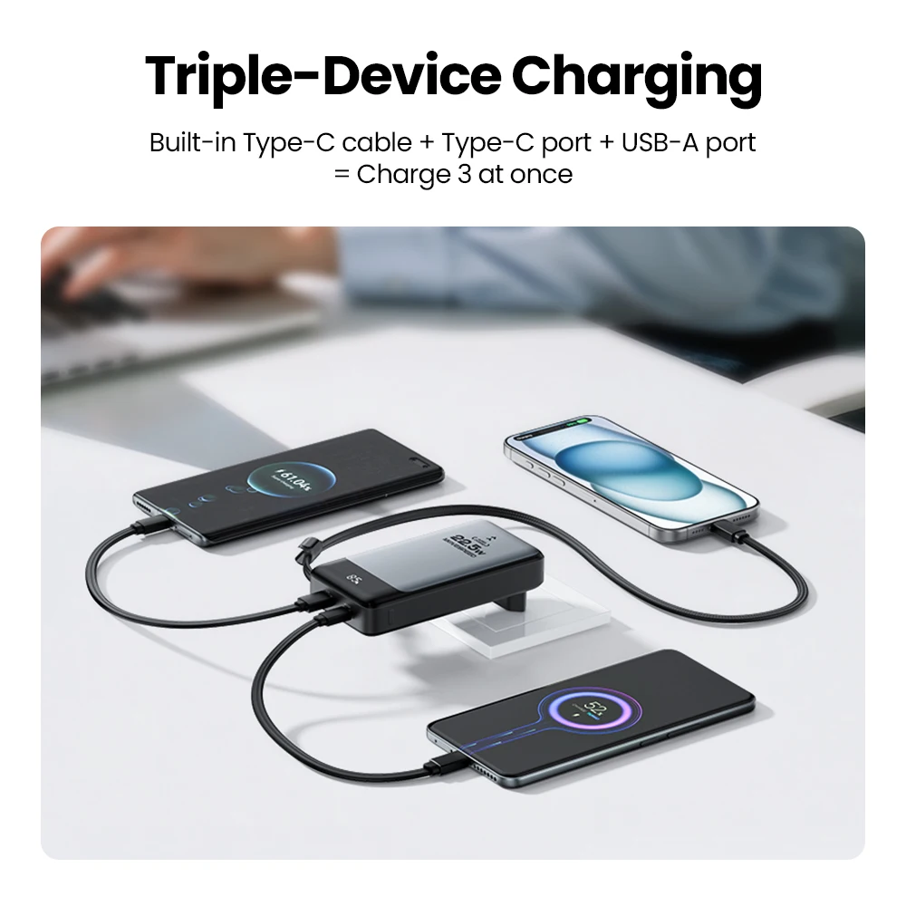 Obrázek 7: MOVESPEED MSP17 energie banka 10000 mAh 22.5W přenosné rychle nabíječka a baterie v jeden powerbank s skládací EU kolíček pro smartphone
