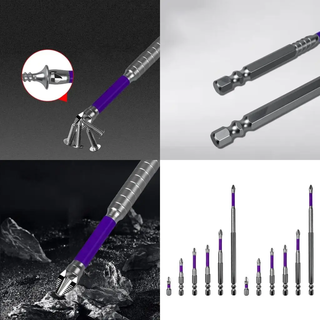 12Pcs Antislip Drill Bit 6.35MM Impact Resistant Screwdriver Bit for High Durability in Various Environment high quality