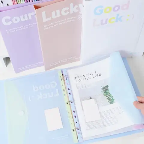 Loose Leaf A4 File Folder Detachable Transparent Exam Paper Storage Bag Students Stationery File Bag Back To School Gift