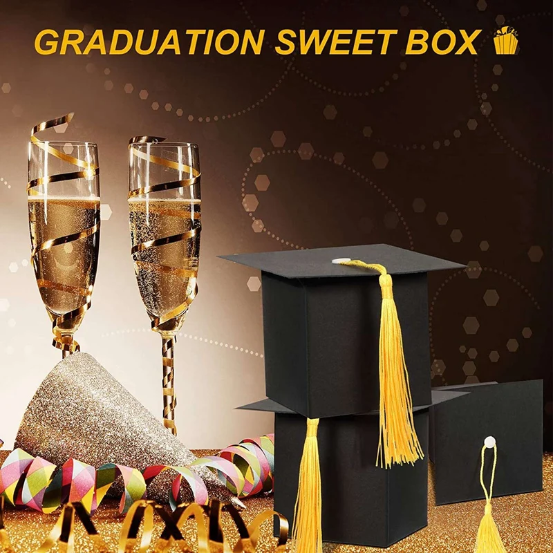 Graduation Decorations 150PCS Graduation Candy Box DIY Grad Cap Box For Graduation Gift Graduation Party Favors Decor