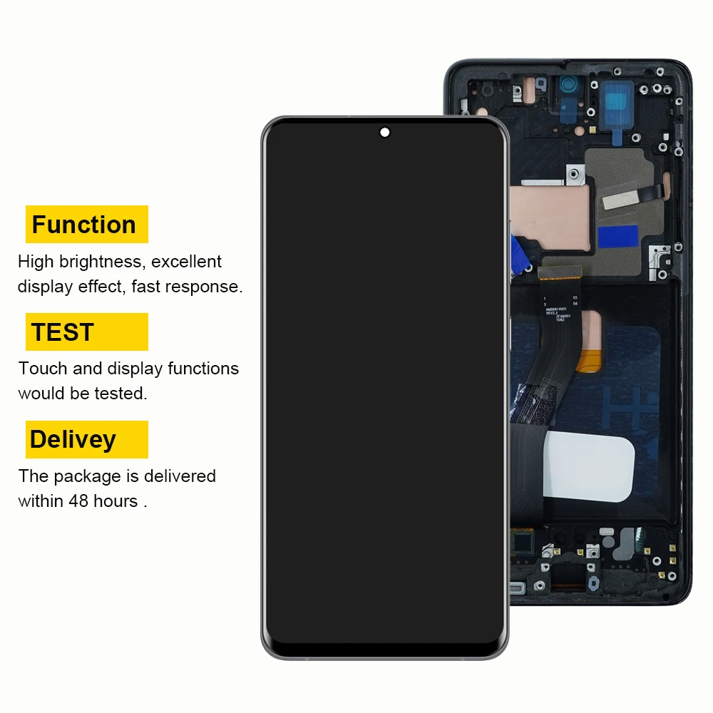 Screen For Samsung Galaxy S21Ultra G998B G998N G998U LCD Display Touch Screen Digitizer with Frame For Samsumg S21 Ultra 5G LCD