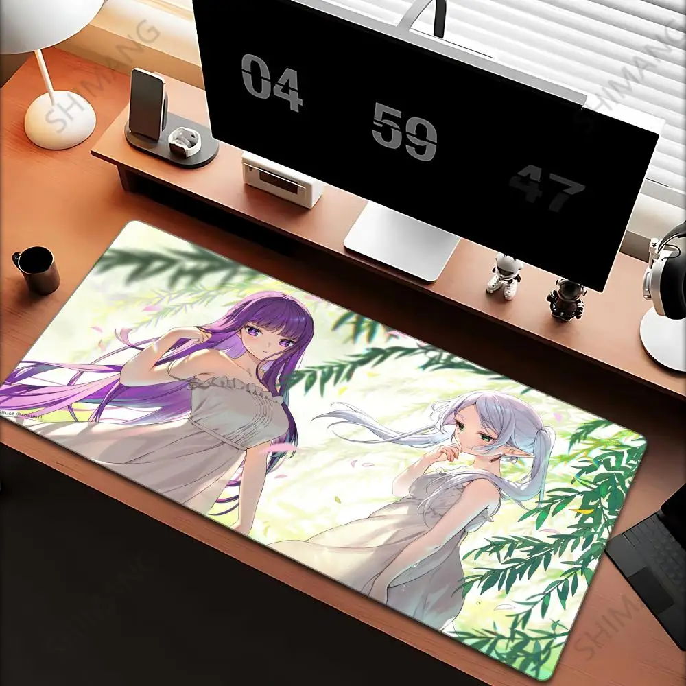 

Kawaii Anime Girl Mouse Pad Sousou No Frieren Beyond Journey End Keyboard Rug Laptop Lotus Flower Gaming Mousepad PC HD Desk Mat