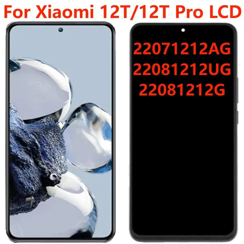 

6,67 "оригинальный/TFT для Xiaomi 12T 22071212AG 12T Pro 22081212UG 22081212G ЖК-дисплей с рамкой, сенсорный экран, дигитайзер в сборе