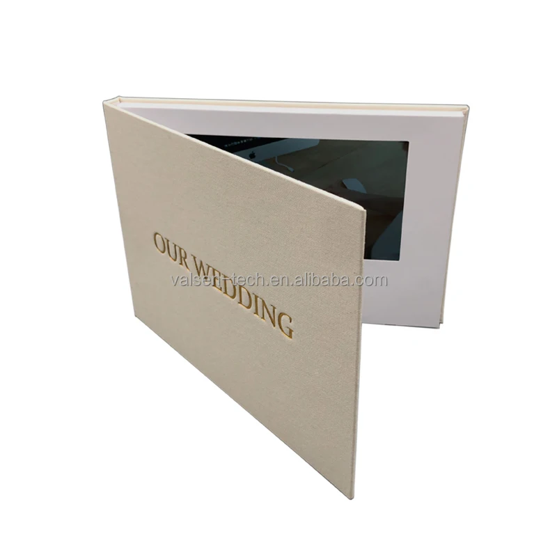 Custom. Custom Linen Material inch 10 inch IPS Screen Digital Card Video Brochure Wedding Motion Video Book