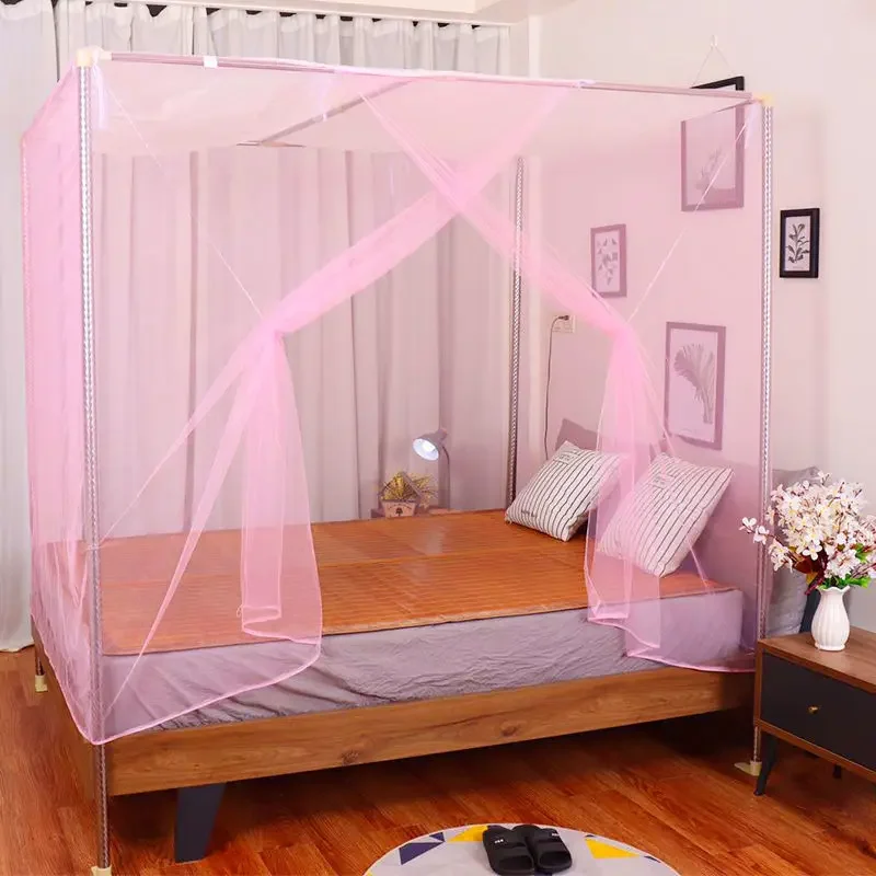 White Mesh Mosquito Net Camping Tent Square Foldable Summer Sleeping Bed Curtain Household Princess Lace Insect Canopy Dormitory