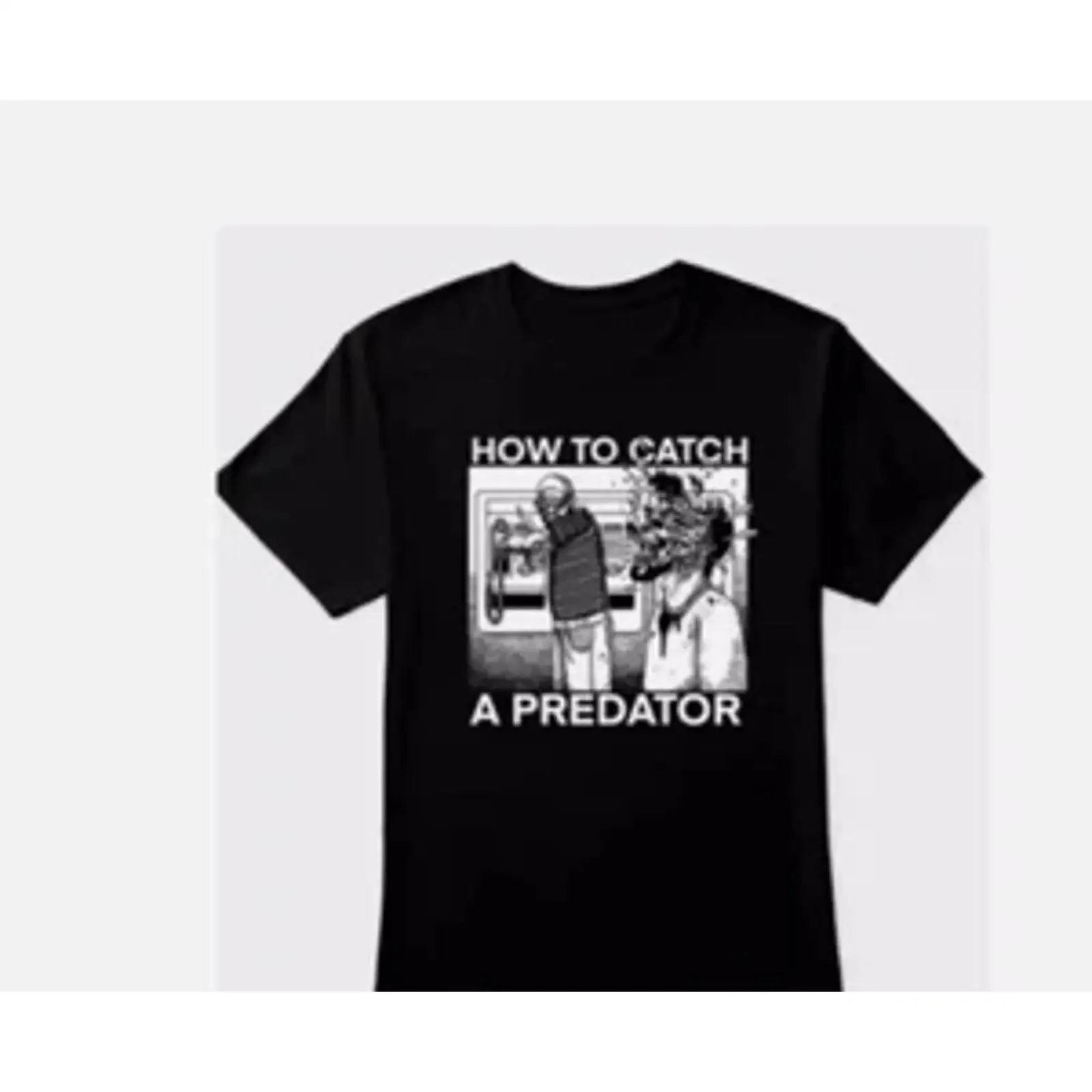 Gary Plauche How To Catch A Predator T Shirt Plau Black QE345 vintage Washed graphic Stretched streetwear Breathable